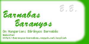 barnabas baranyos business card